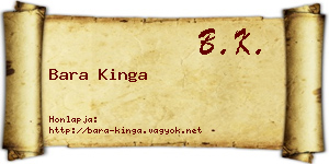 Bara Kinga névjegykártya